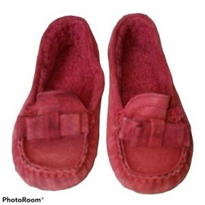 Red Shoes Cole Haan Loafers Suede House Shoes Kids Size 10 YOUTH